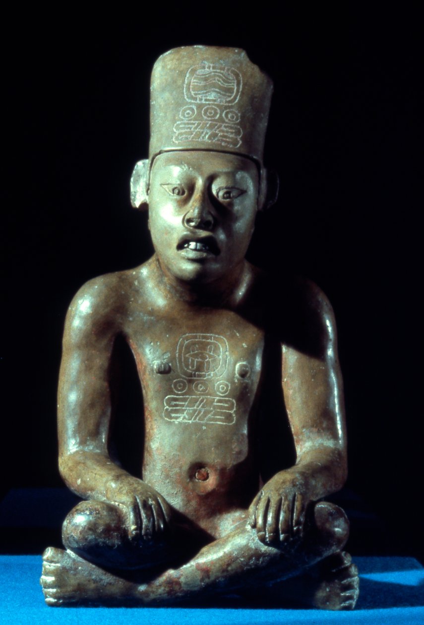 Soška písaře, pozdní klasické období (700-1000 n. l.) (keramika) od Zapotec