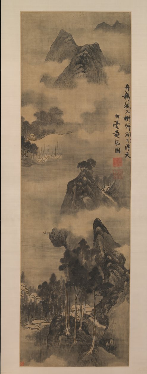 Hory podél břehů řek, počátek 17. století. od Zhang Ruitu