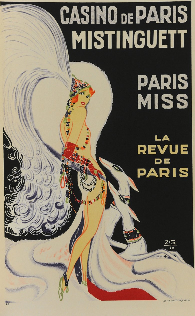 Kasino v Paříži. Mistinguett. Paris Miss, 1930. od Zig