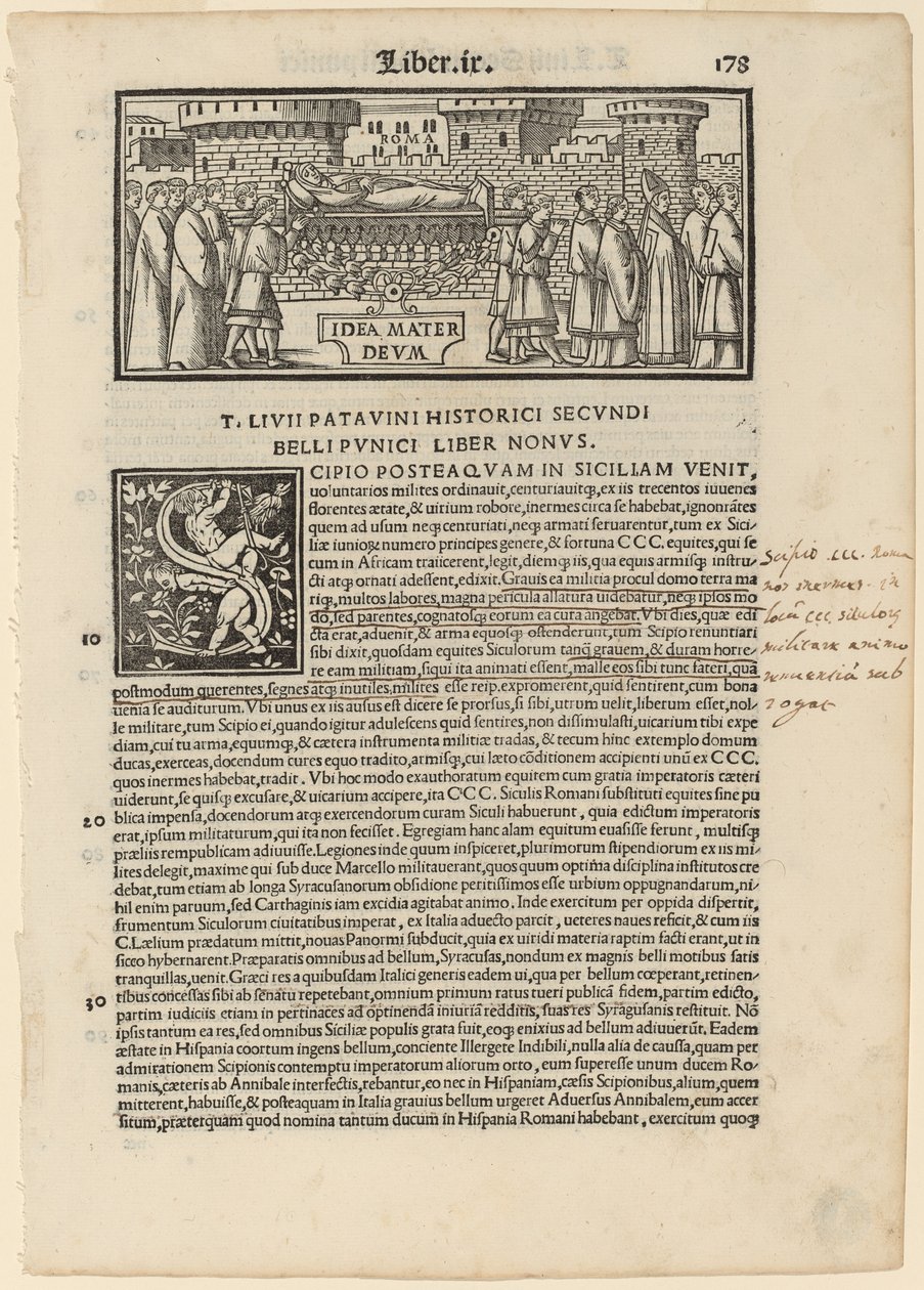 Stránka z Livius Historiabum Libri, 1520 od Zoan Andrea