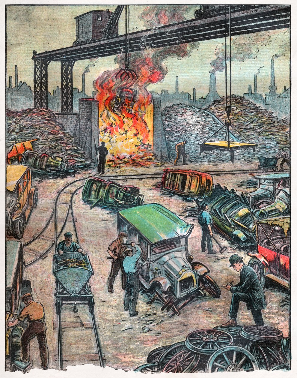 Vybíjení auta v USA. 1924 (ilustrace) od . .