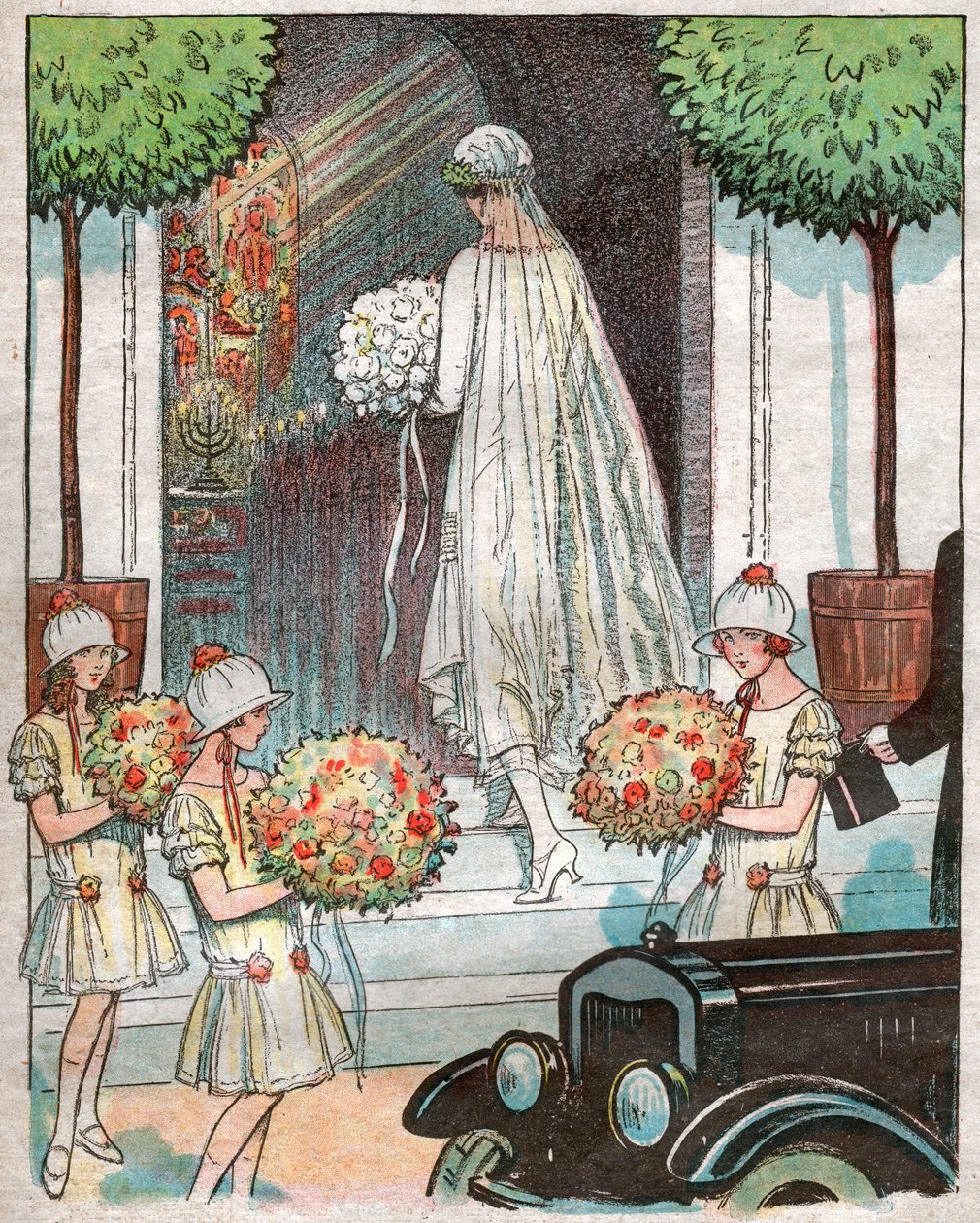 Nevěsta vstupující do kostela. 1925 (ilustrace) od . .