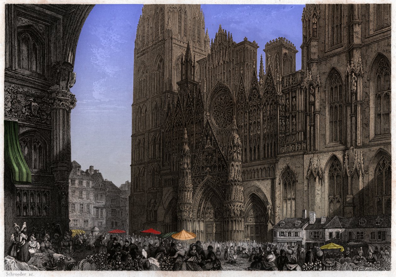 Cathedrale de Rouen, circa 1850 (rytina) od . .