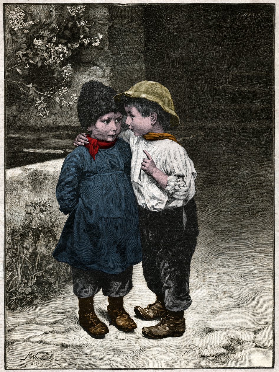 Dětská beseda. 1901 (rytina) od . .