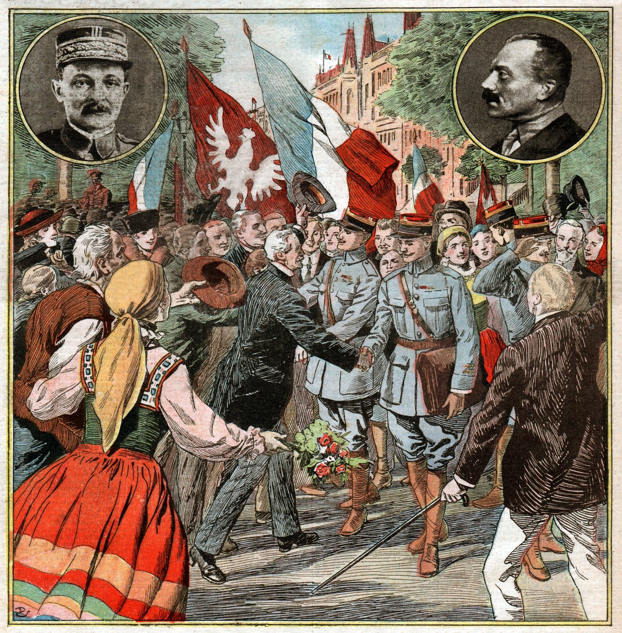 Maxime Weygand a Pologne. Maxime Weygand v Polsku. od Ferdinand Georg Waldmuller