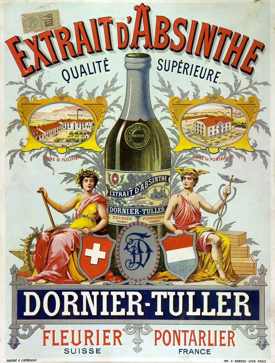 Reklama na absint Ornier Tuller, chromolitograf 1890 od Frederick (attr. to) Barnard
