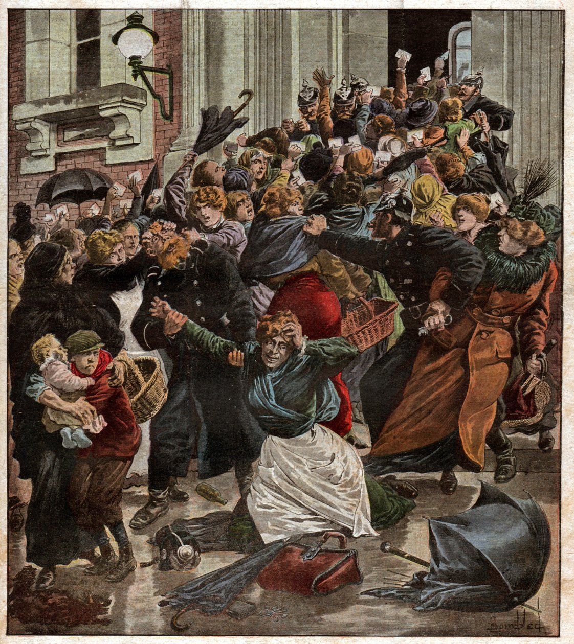 Přídělový systém v Berlíně. Přidělování potravin v Berlíně. od Ferdinand Georg Waldmuller