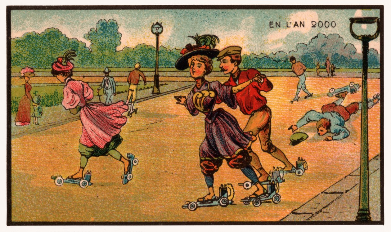 Kolečkové brusle, kolem roku 1910 od . .