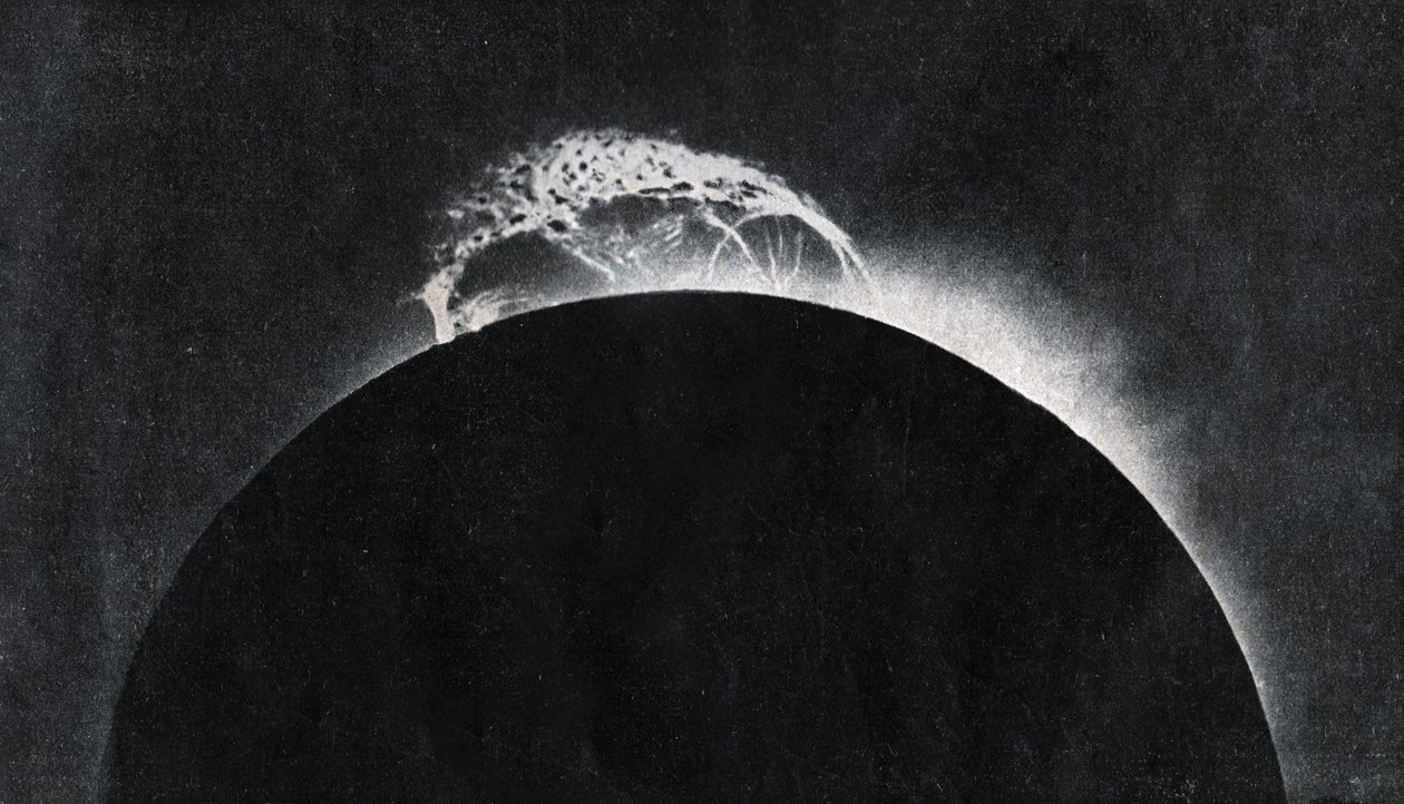 Sluneční erupce vyfotografována v roce 1929. (tisk) od . .
