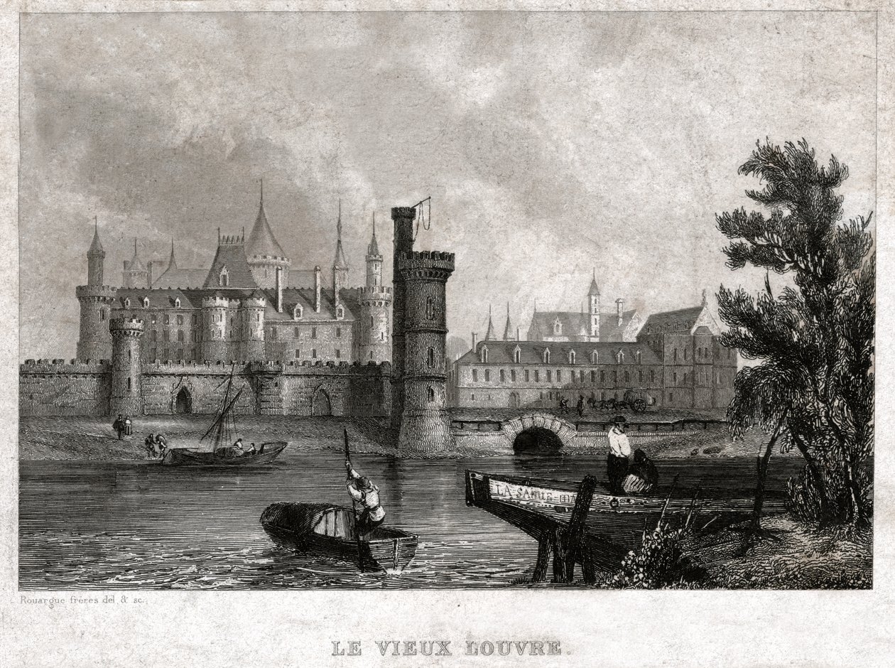 Starý Louvre, začátek 19. století (rytina) od . .