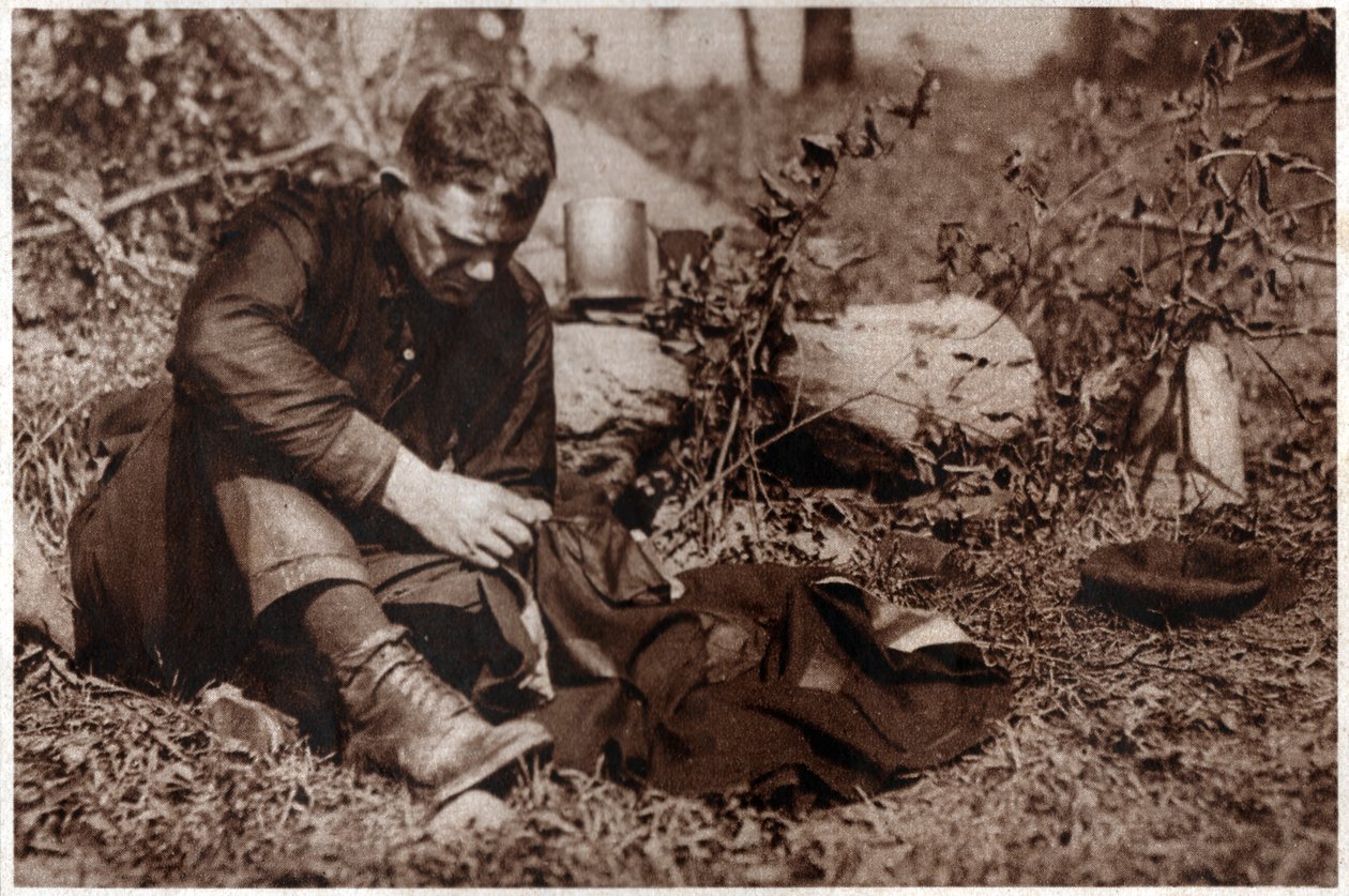 Tramp napodobující jeho oblečení. 1929 (tisk) od . .