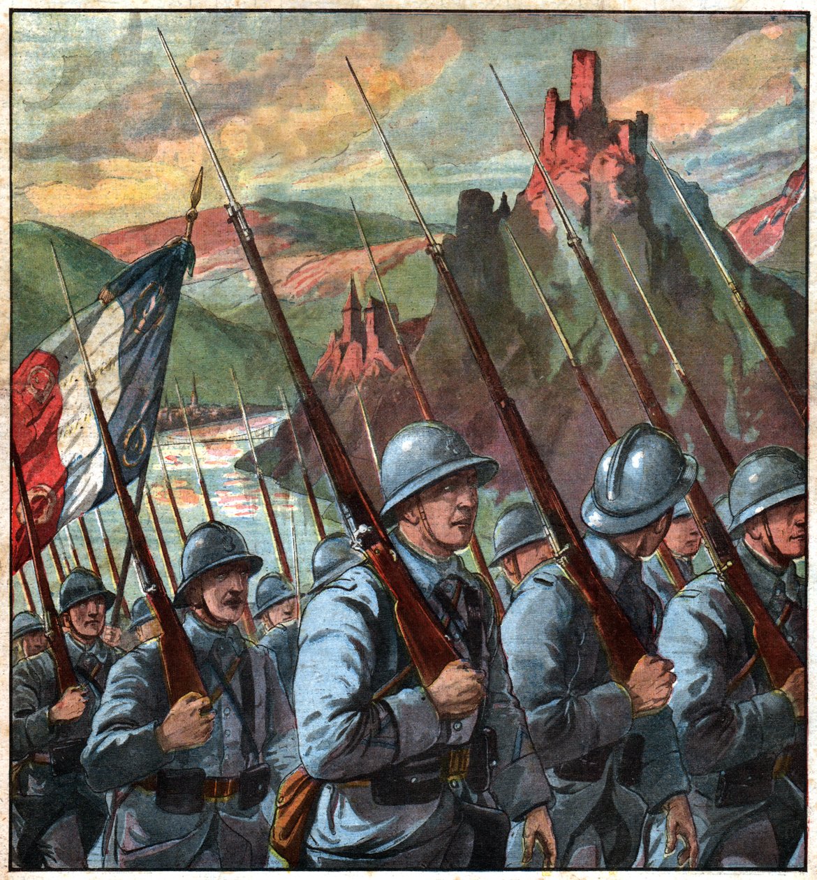Francouzské jednotky v Porýní. Francouzské jednotky v Porýní. od Ferdinand Georg Waldmuller