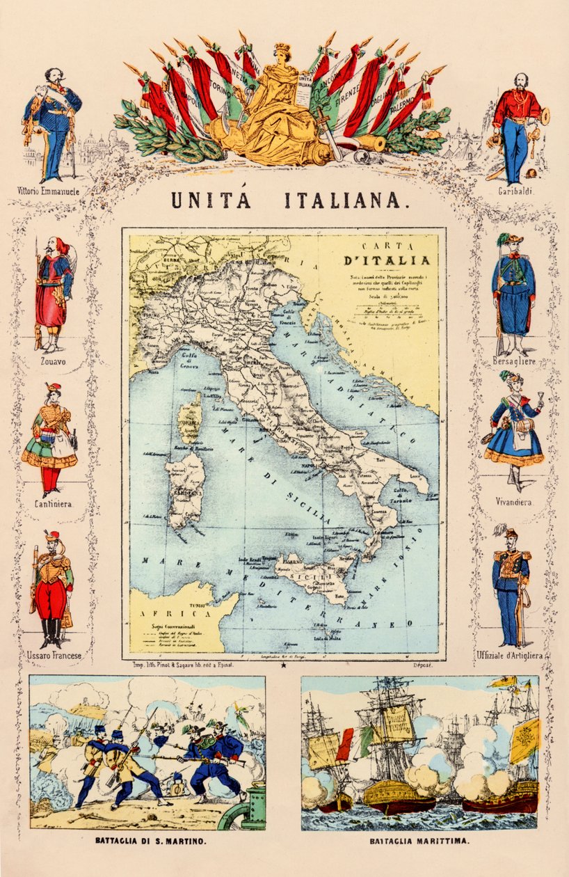 SPOJENÁ ALEGORIE ITÁLIE 1860 od . .