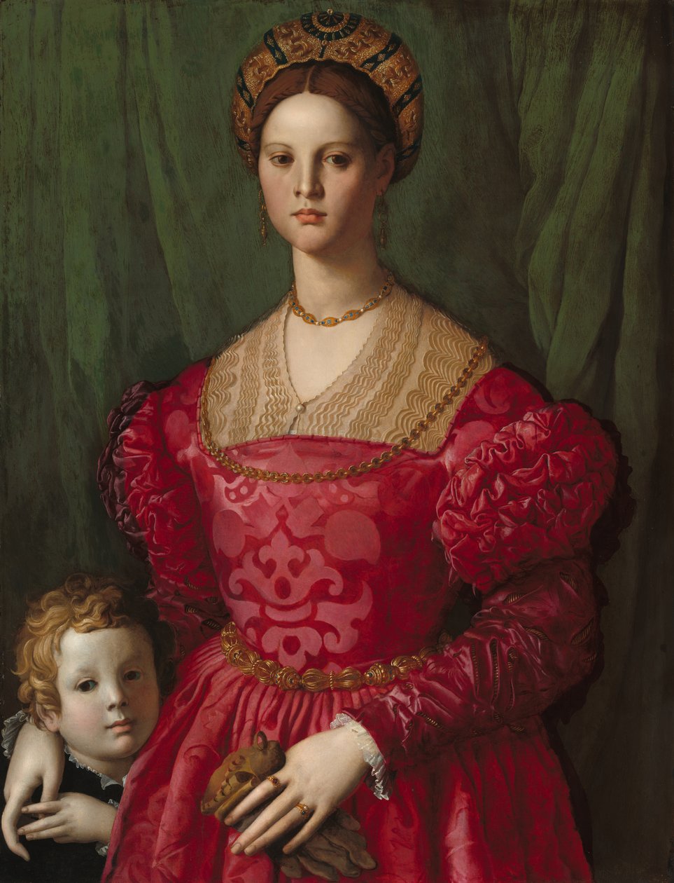 Mladá žena a její malý chlapec od Bronzino