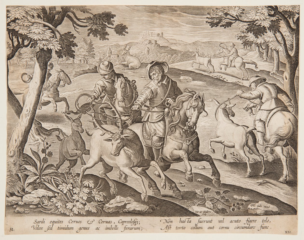 Odchyt jelenů od after Jan van der Straet, called Stradanus
