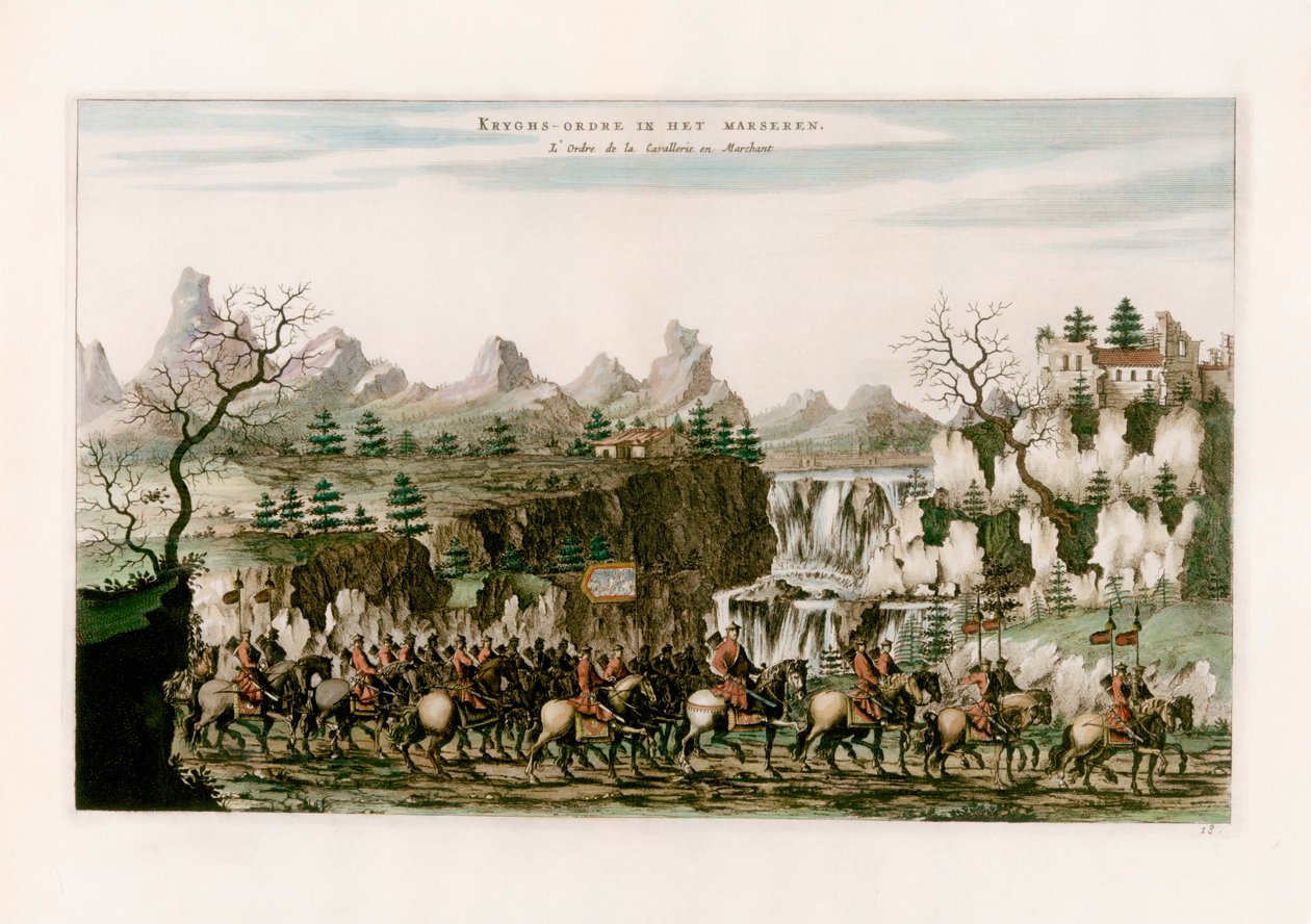 Kavalerie pochodující od after Johannes Nieuhof
