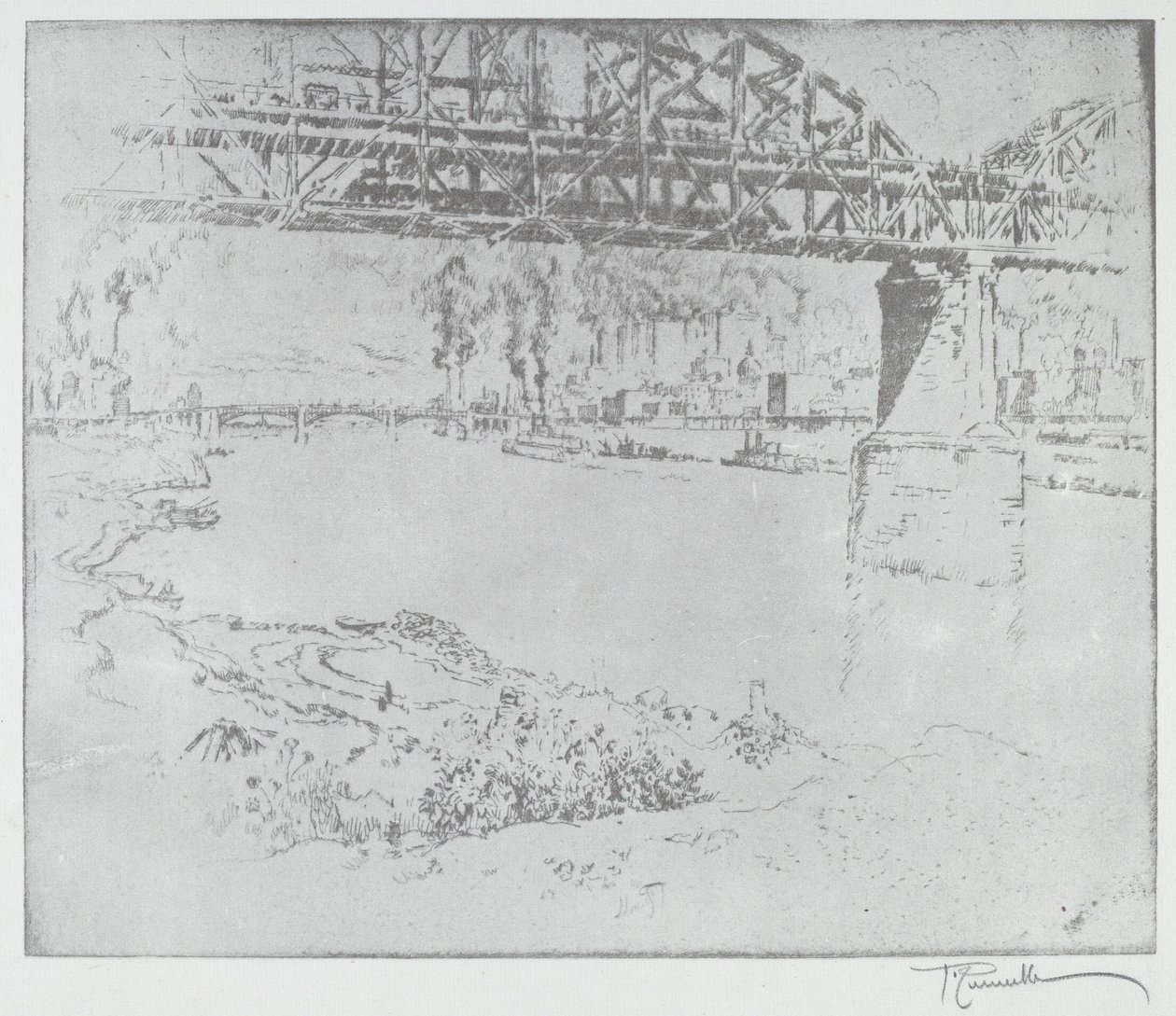 The City Bridge, St. Louis [dole] od after Joseph Pennell