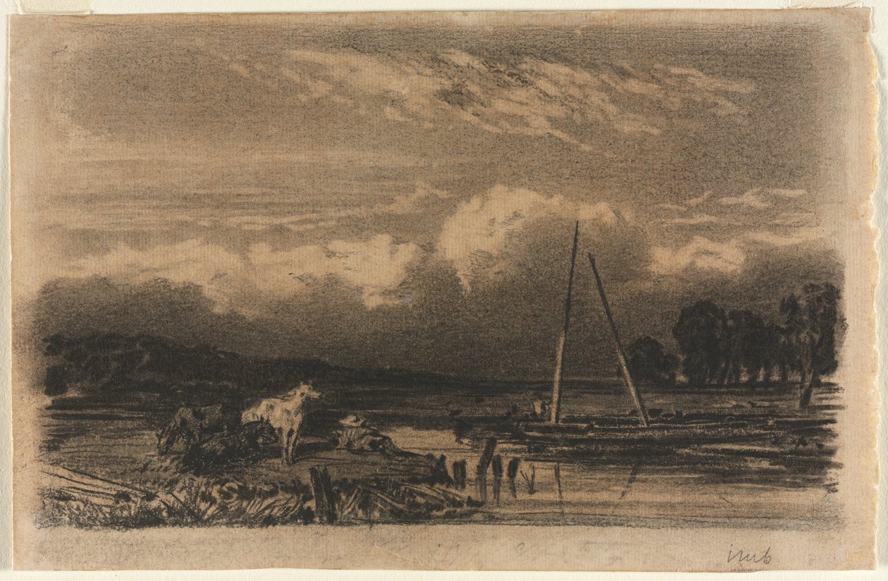 Anglický pohled podle Julese Duprého od after Jules Dupré