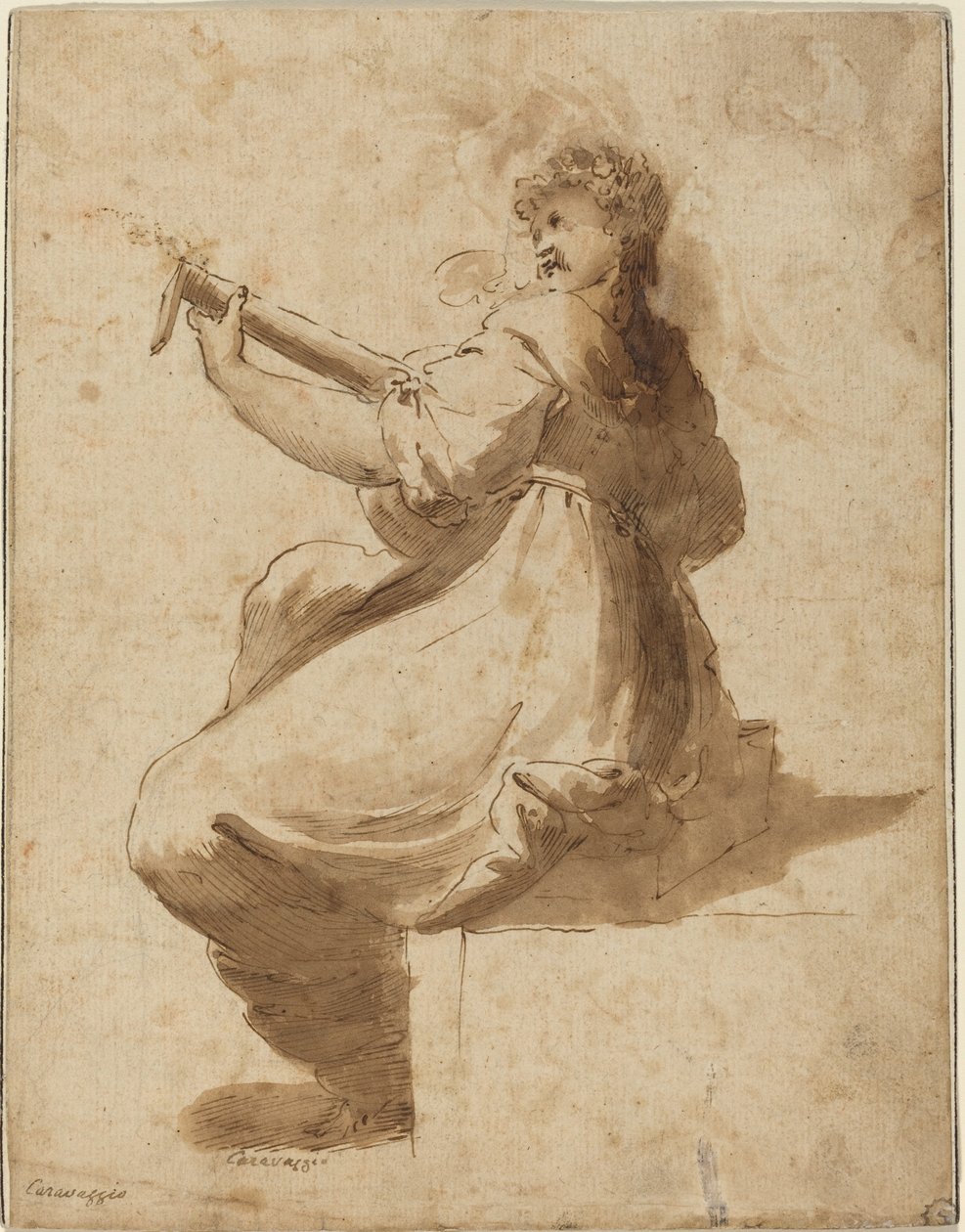 Hráč na loutnu od after Orazio Gentileschi