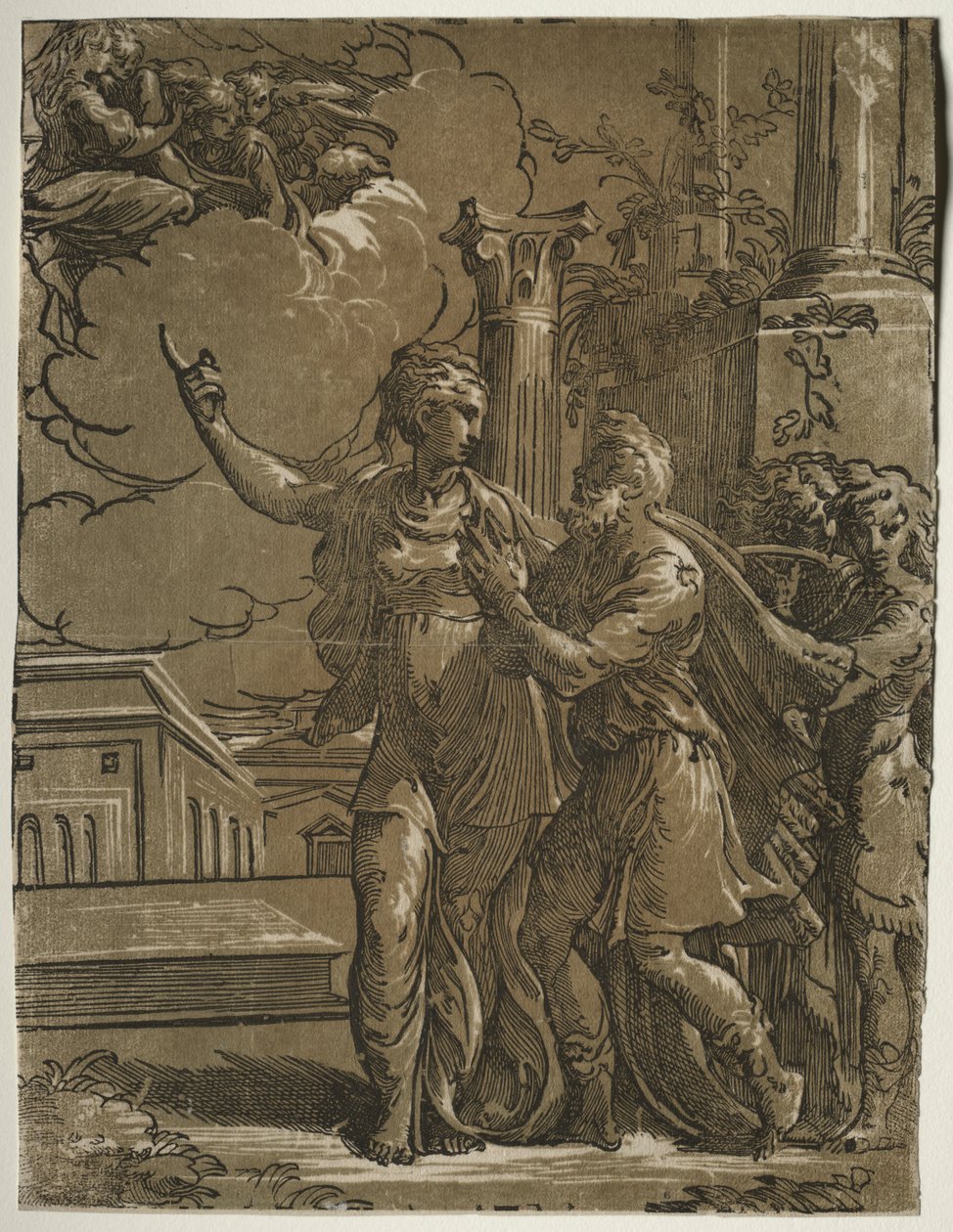 Tiburtine Sibyla a císař Augustus od after Parmigianino