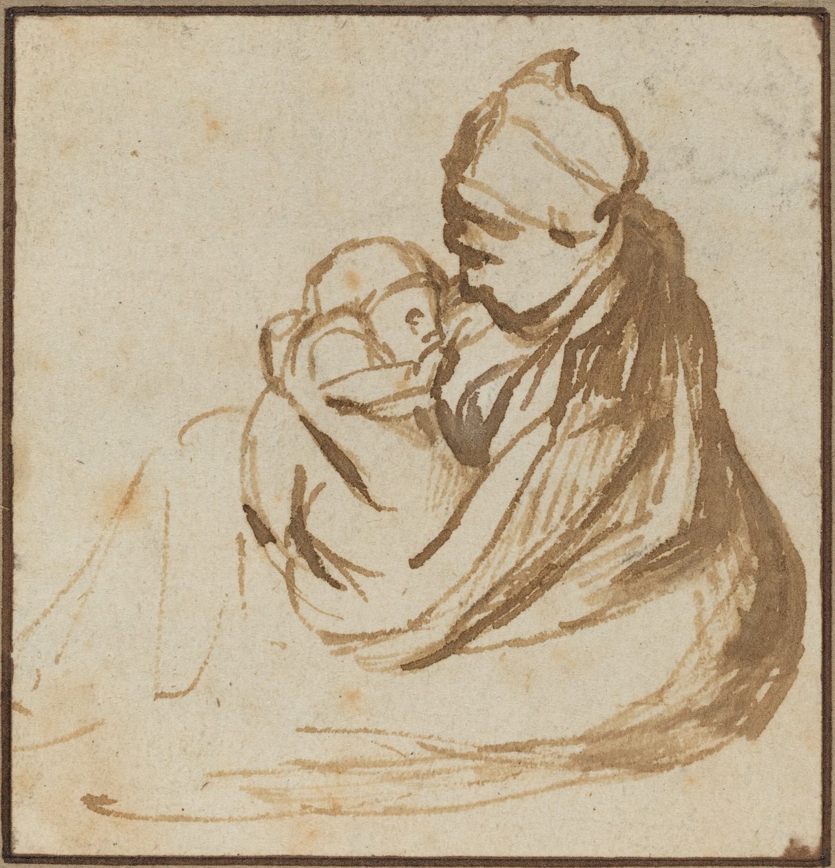 Matka a dítě od after Rembrandt van Rijn