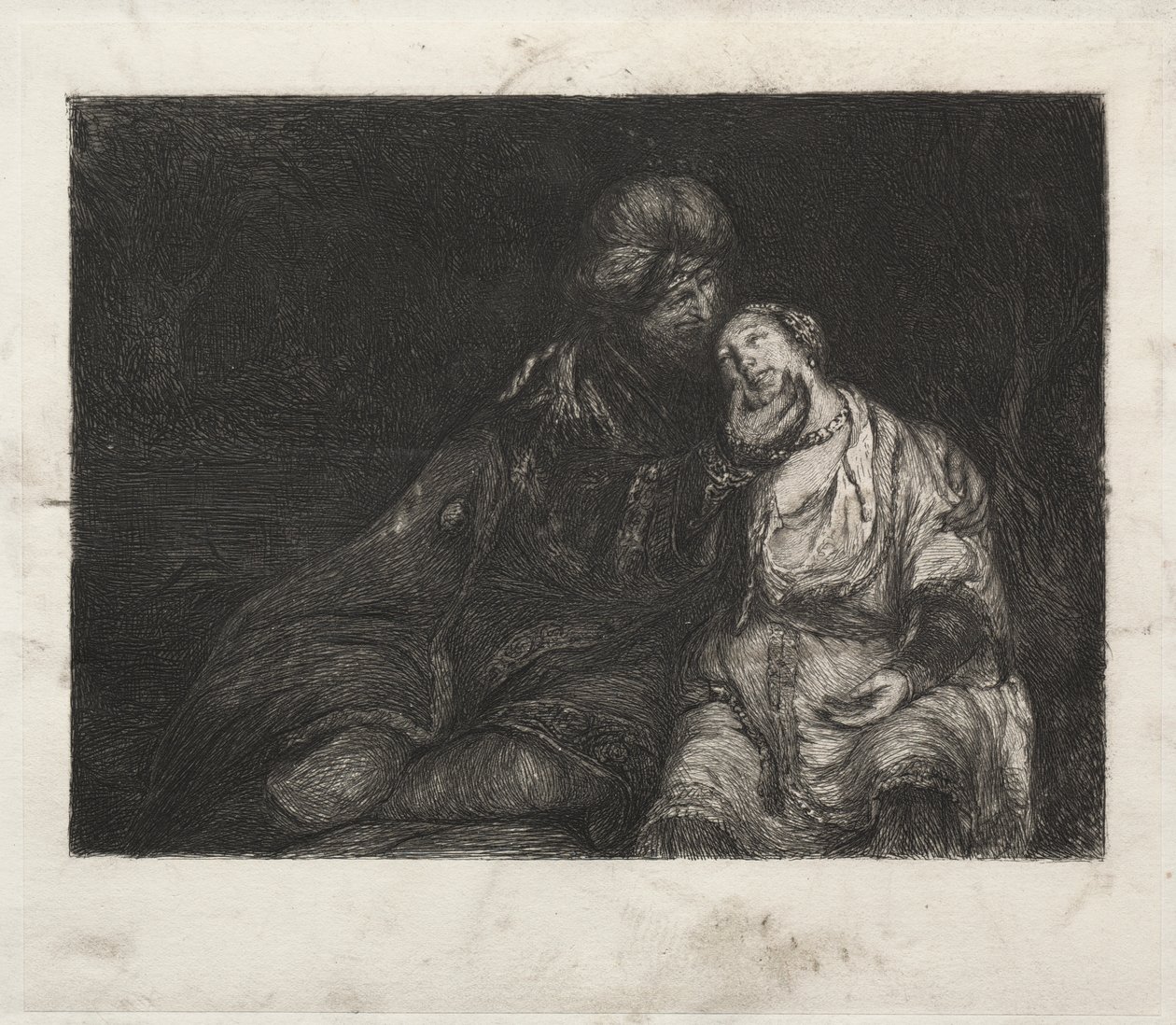 Dvě postavy od after Rembrandt van Rijn