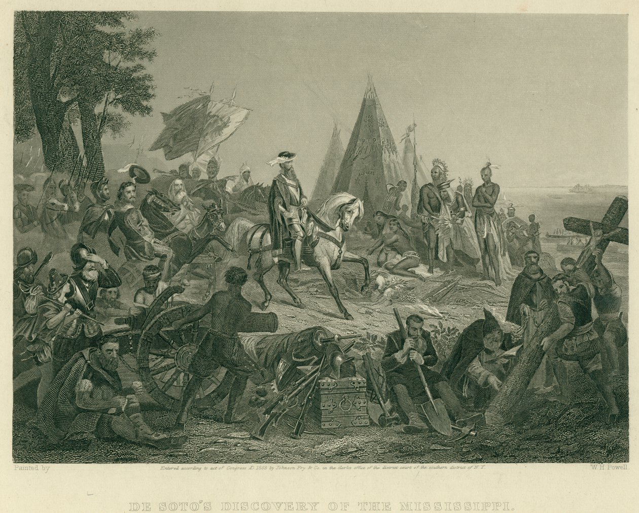 De Sotův objev Mississippi od after W.H. Powell
