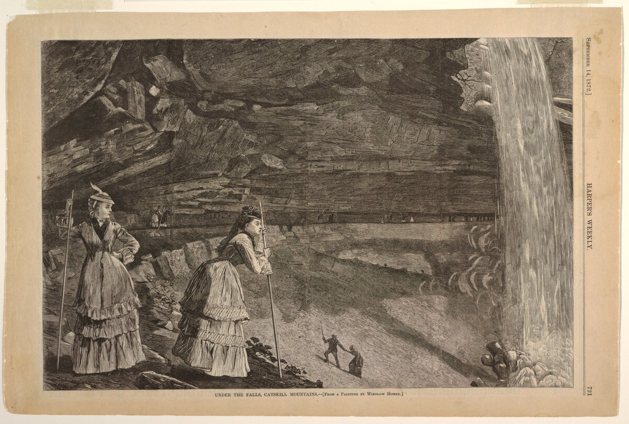 Under the Falls, Catskill Mountains od after Winslow Homer