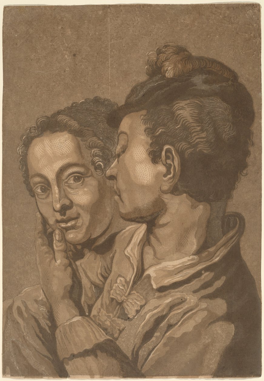 Dva milenci od attributed to John Baptist Jackson, probably after Giovanni Battista Piazzetta