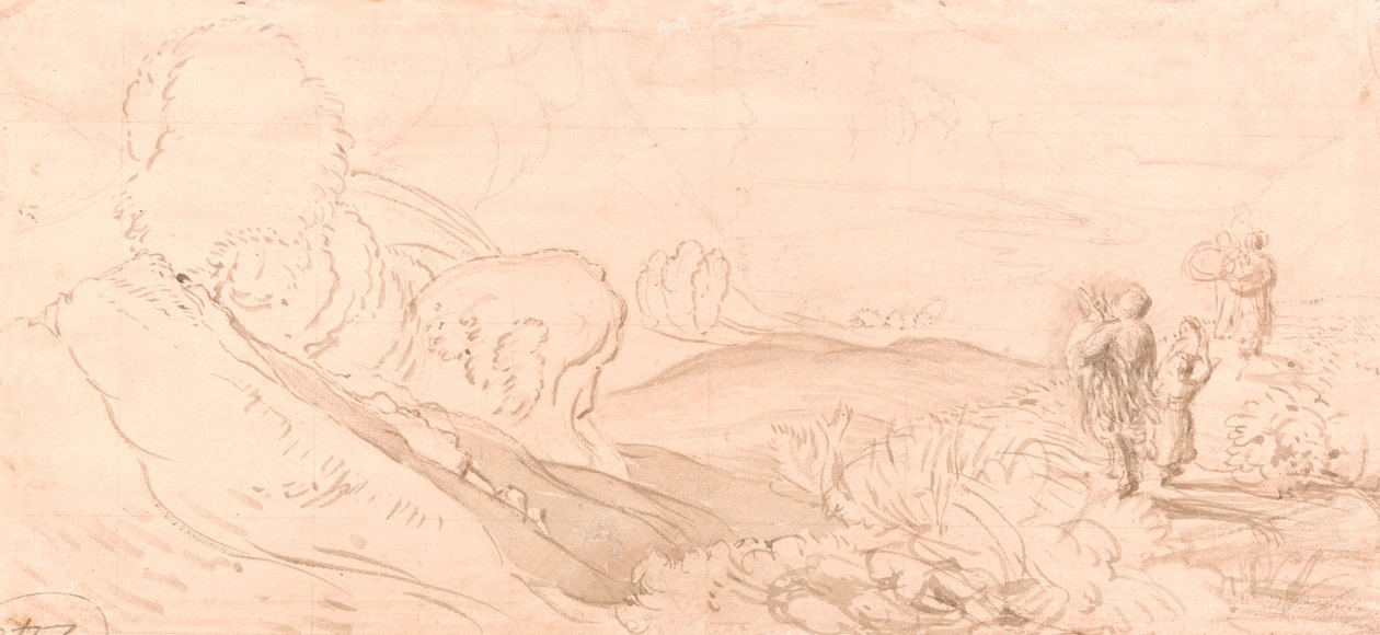 Náčrt krajiny od attributed to Samuel Palmer