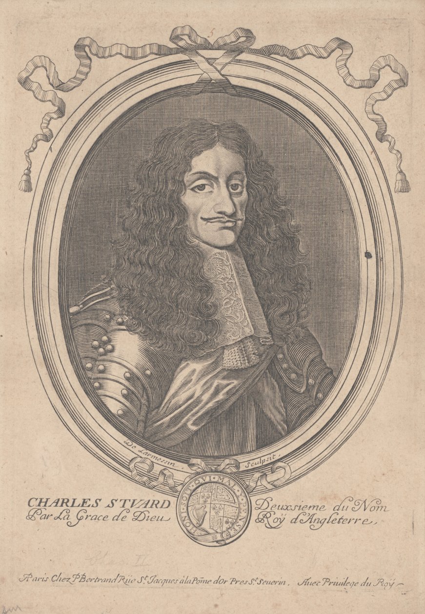 Karel II., anglický král od Nicolas II de Larmessin