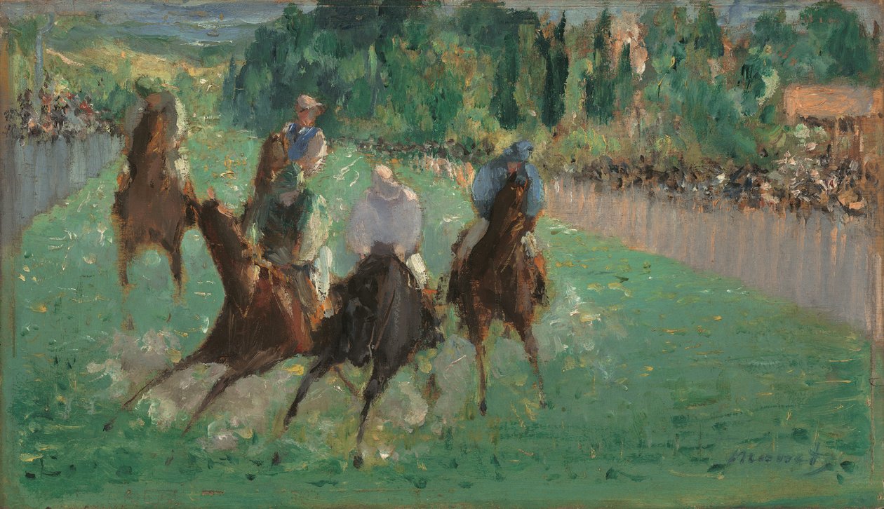 At the Races, cca 1875 (olej na dřevě) od Édouard Manet