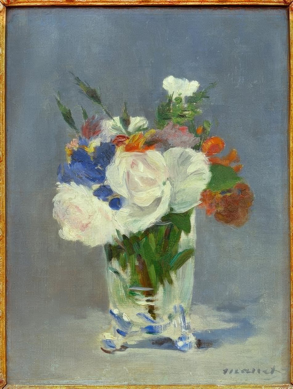 Květiny v křišťálové váze od Édouard Manet