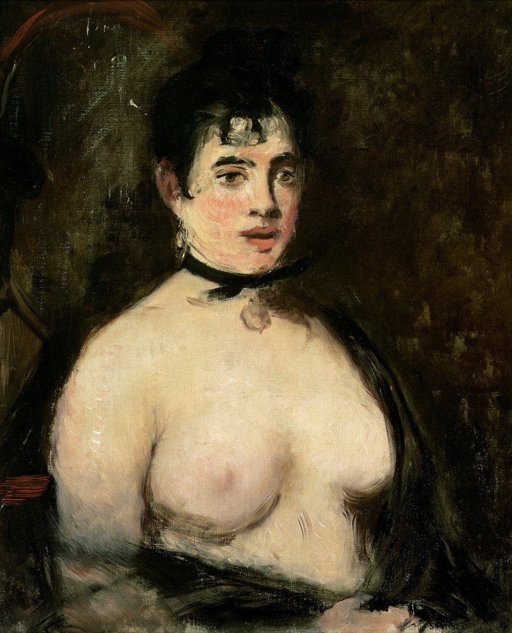 Brunetka s odhalenými prsy od Édouard Manet