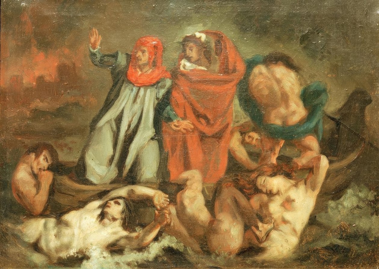 Dante a Virgil na lodi od Édouard Manet