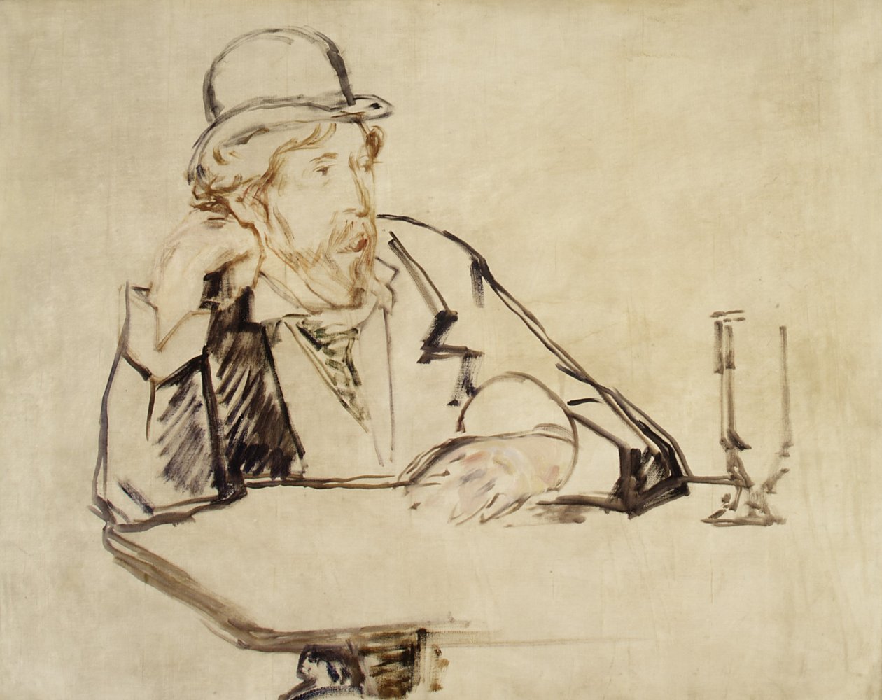 George Moore v kavárně od Édouard Manet