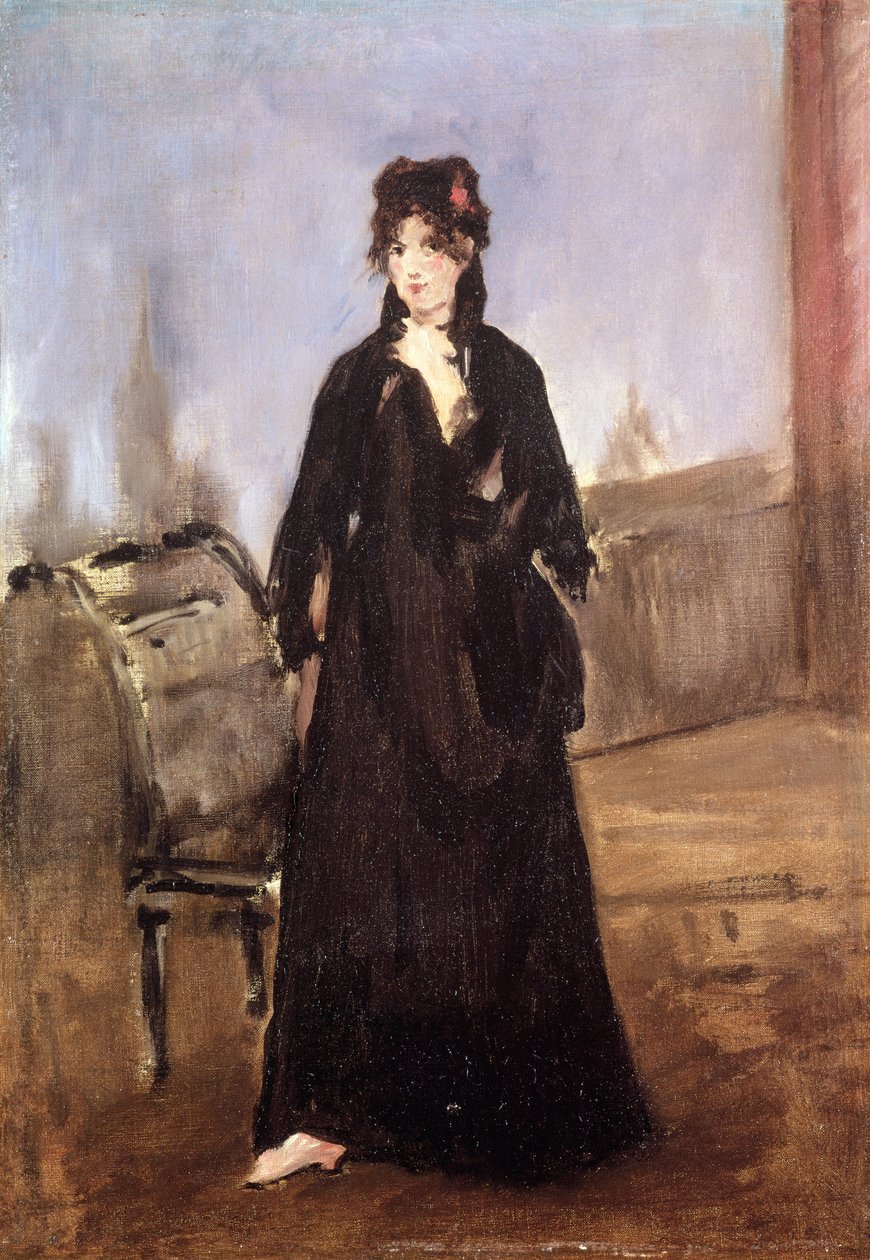 Portrét Berthe Morisot (1841-95) v Růžových botách, 1872 od Édouard Manet