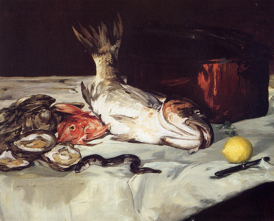 Zátiší s rybami od Édouard Manet