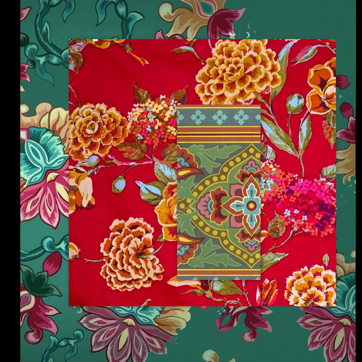 MIXED FLORAL COLLAGE, 2018 (kombinovaná technika) od linda arthurs