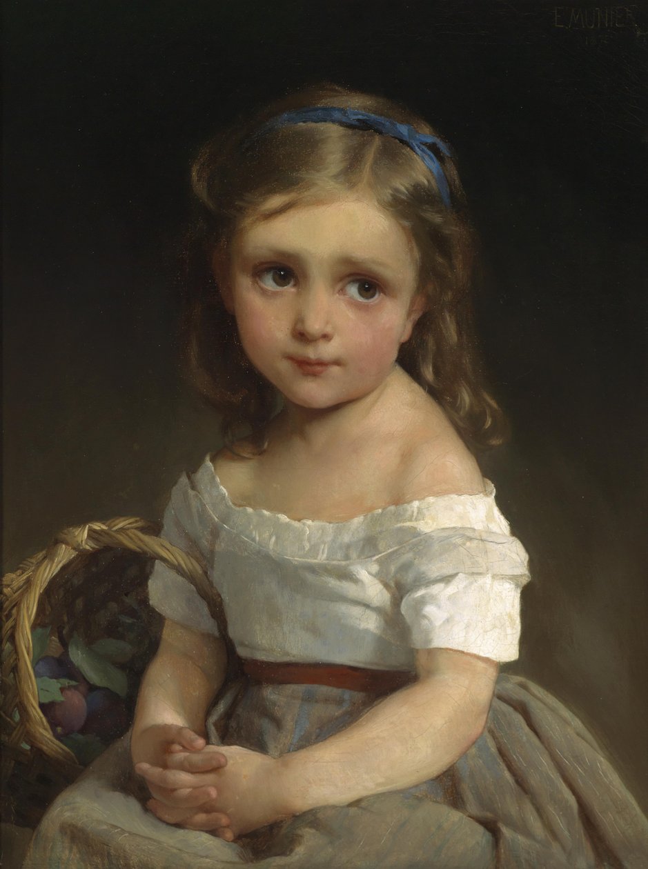 Dívka s košíkem švestek od Emile Munier