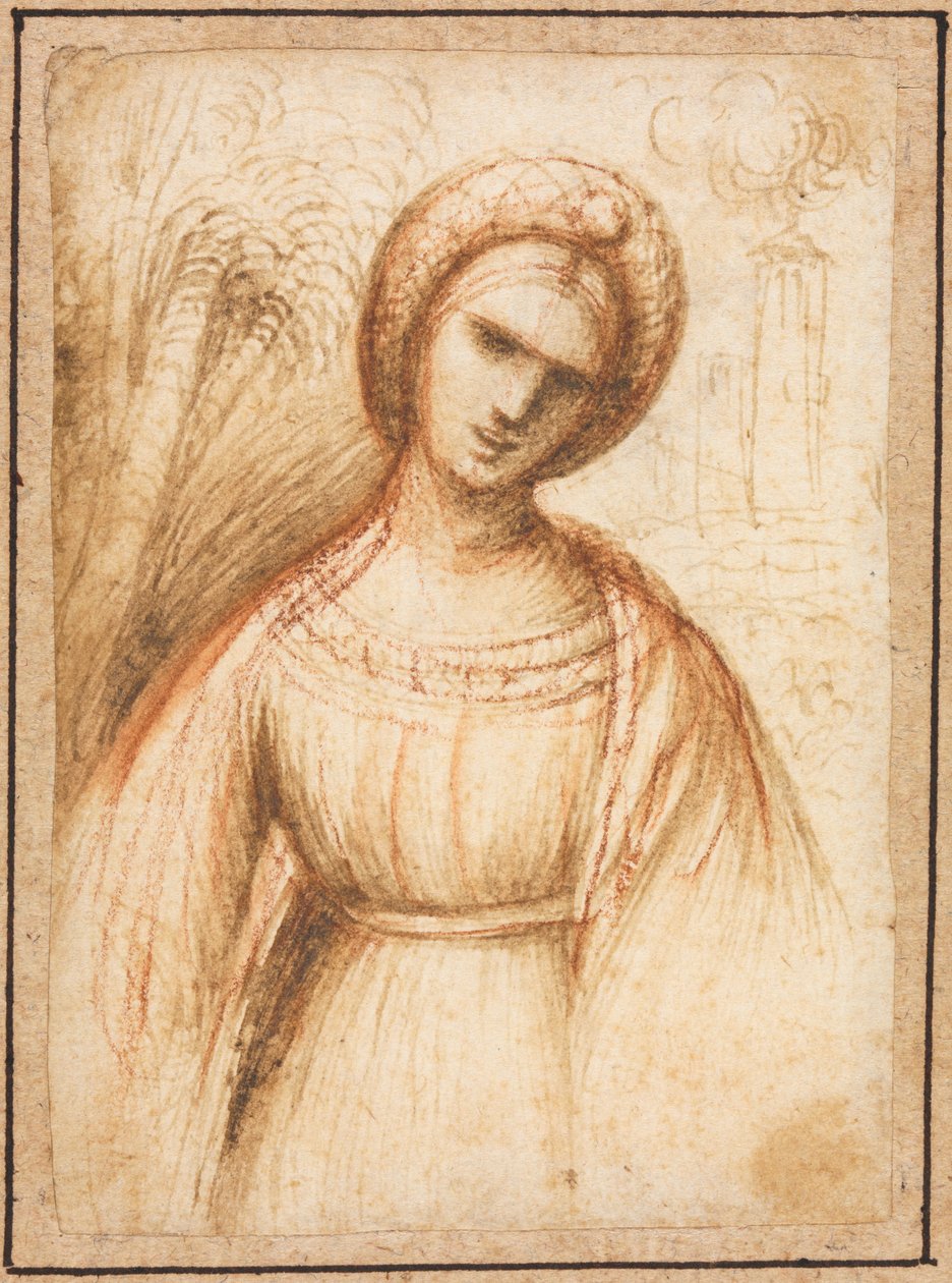 Dáma v krajině (recto) od possibly by Dosso Dossi