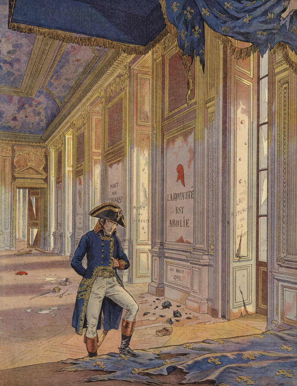 Napoleon Bonaparte mezi ruinami paláce Tuileries od Jacques Marie Gaston Onfray de Breville (Job)