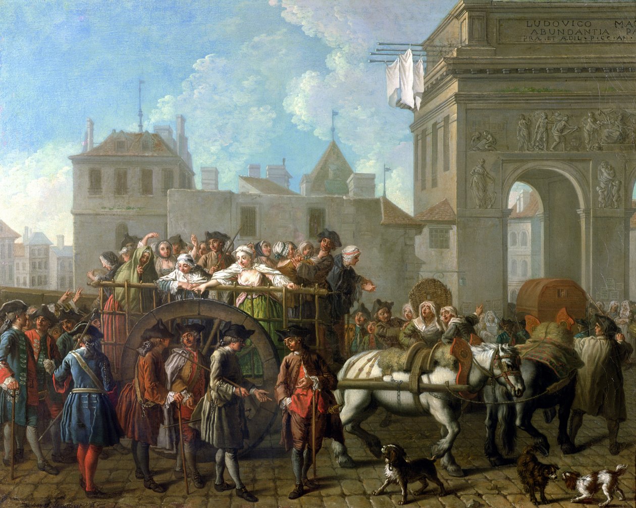 Transport prostitutek do Salpetriere, c.1760-70 od Étienne Jeaurat