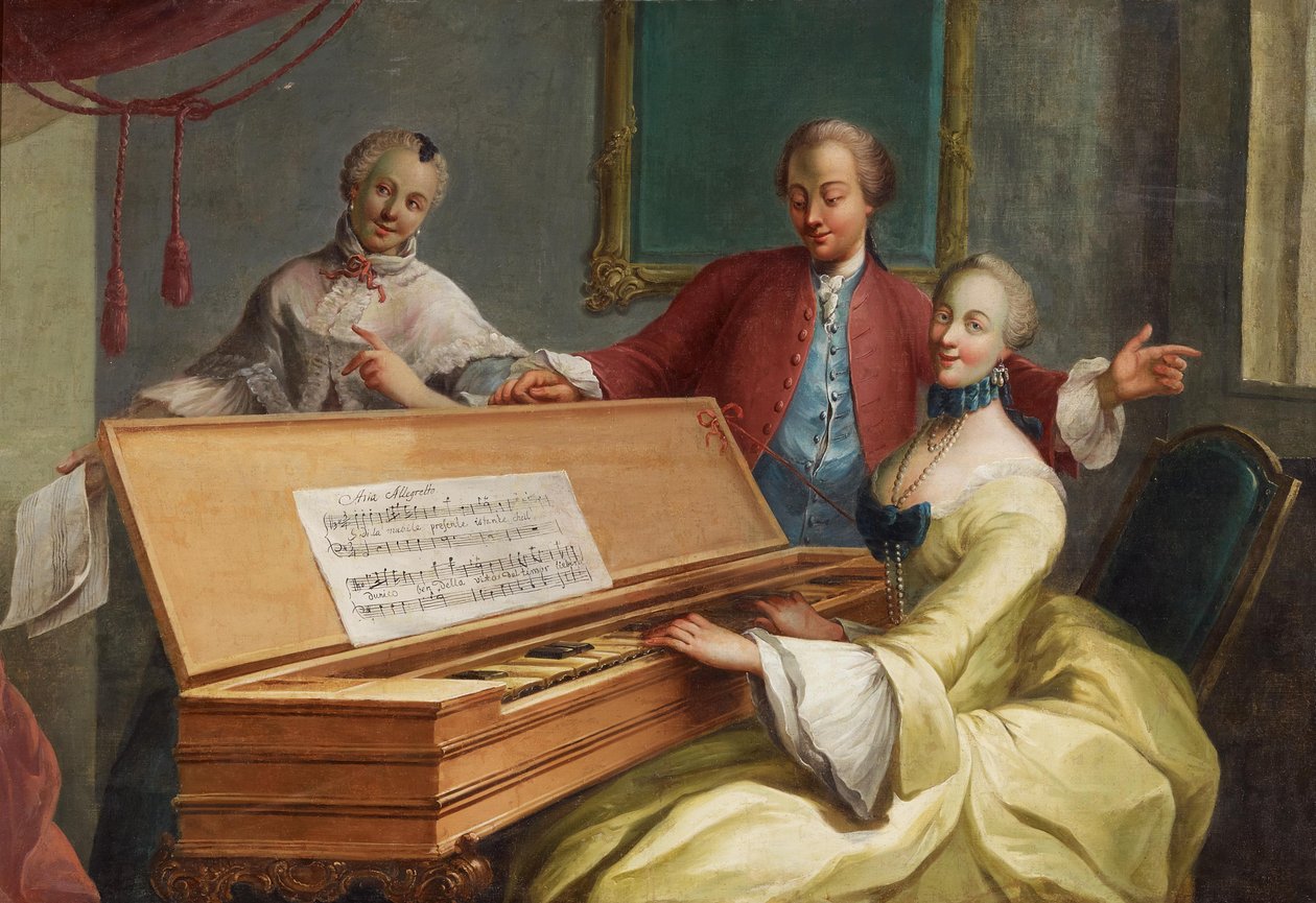 "Aria Allegretto". Významná dáma u cembala od Unknown