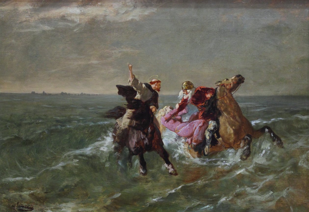 Jízda Saint Guénolé a krále Gradlona od Evariste Vital Luminais