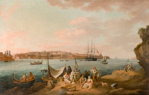 Harbour Scene, Malta (olej na kartě)