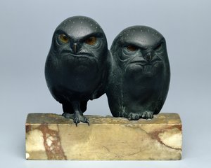 Dvě sovy, 1903-04 (bronz a onyx)