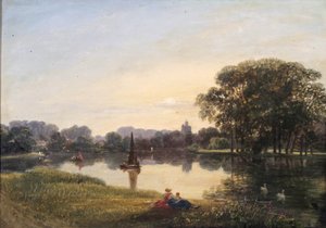 Řeka v Chiswicku, kolem roku 1800
