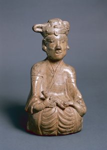 Sedící postava, Western Jin, 265-316 (greenware)