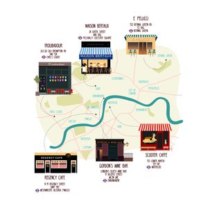 Mapa jedinečných londýnských restaurací a barů